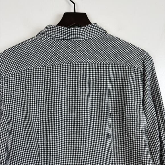 J.Crew Womens Baird McNutt Irish Linen Slim Fit Gingham Button Shirt Black - 8 - Picture 9 of 11